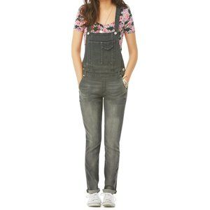 Aeropostale Grey Wash Denim Overalls XS